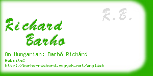 richard barho business card