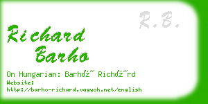 richard barho business card